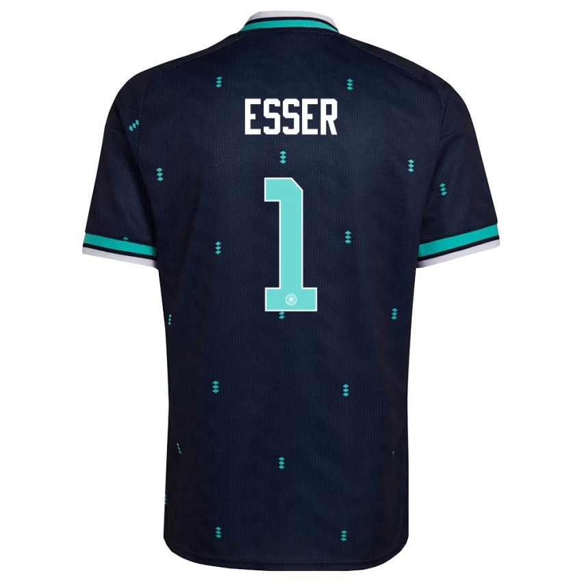 גברים גרמניה Jacob Esser #1 כהה כחול שמיים לבן הרחק ג'רזי 26-28 חולצה קצרה