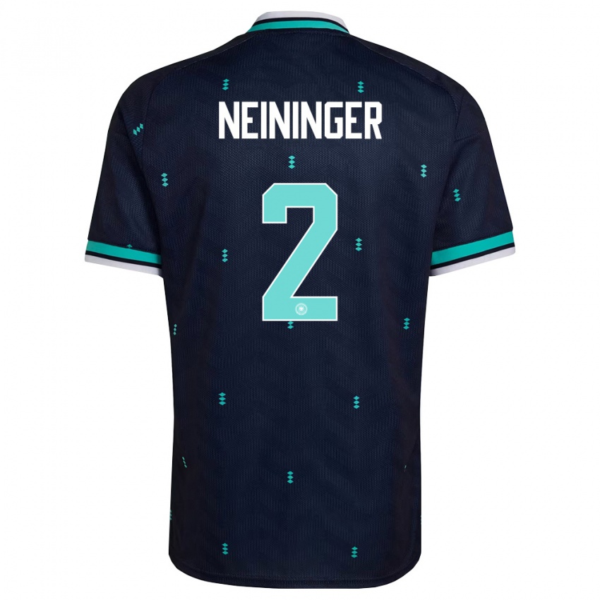 גברים גרמניה Tim Neininger #2 כהה כחול שמיים לבן הרחק ג'רזי 26-28 חולצה קצרה