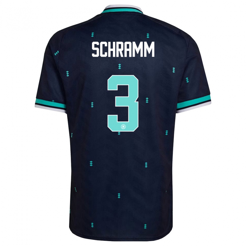 גברים גרמניה Collin Schramm #3 כהה כחול שמיים לבן הרחק ג'רזי 26-28 חולצה קצרה