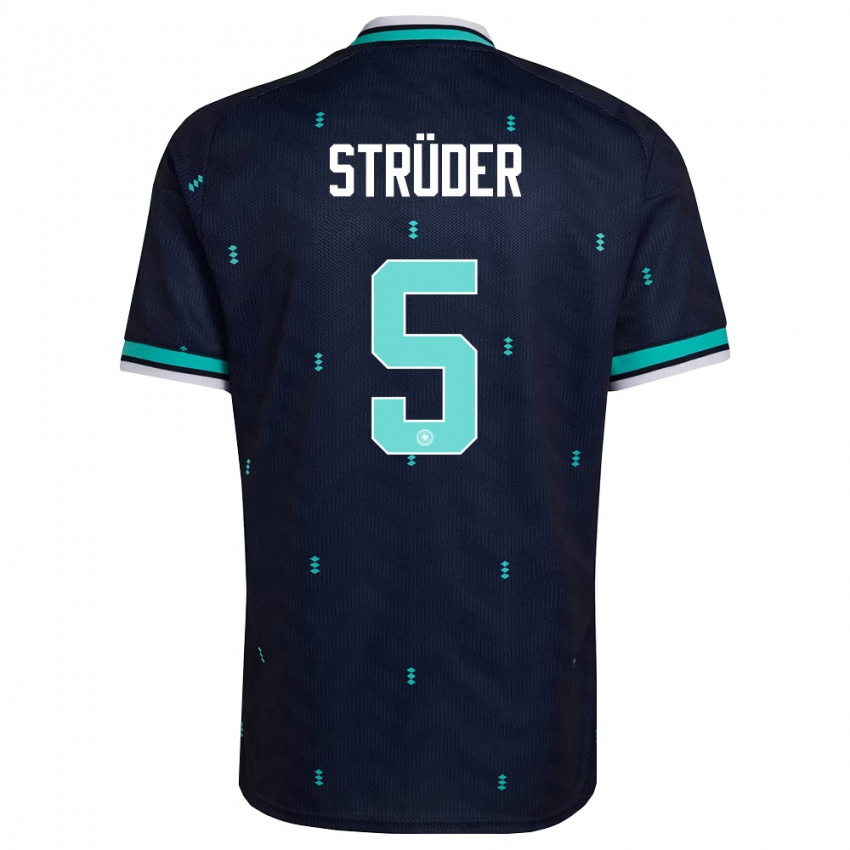 גברים גרמניה Mika Strüder #5 כהה כחול שמיים לבן הרחק ג'רזי 26-28 חולצה קצרה