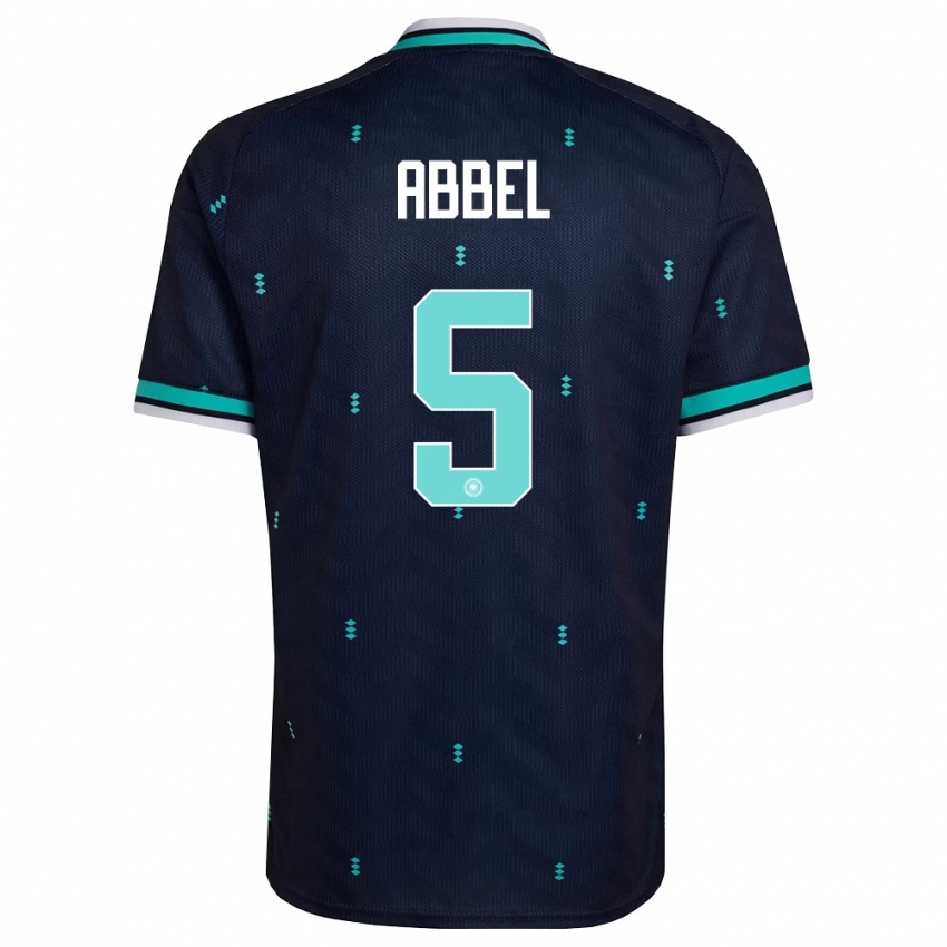 גברים גרמניה Erik Abbel #5 כהה כחול שמיים לבן הרחק ג'רזי 26-28 חולצה קצרה
