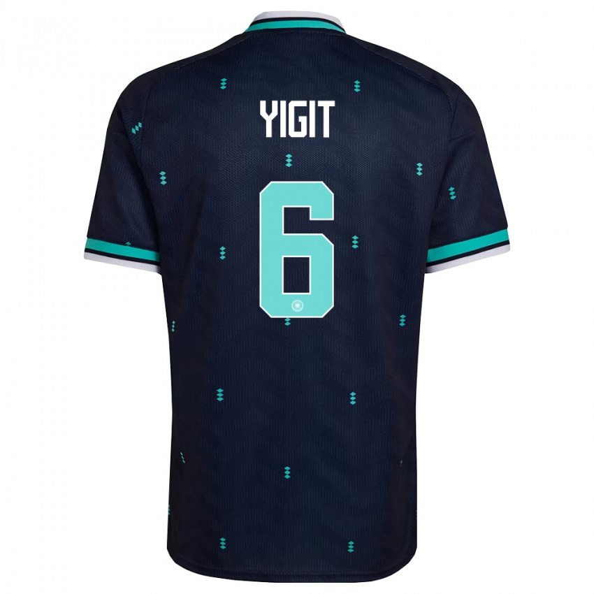 גברים גרמניה Ertugrul Yigit #6 כהה כחול שמיים לבן הרחק ג'רזי 26-28 חולצה קצרה