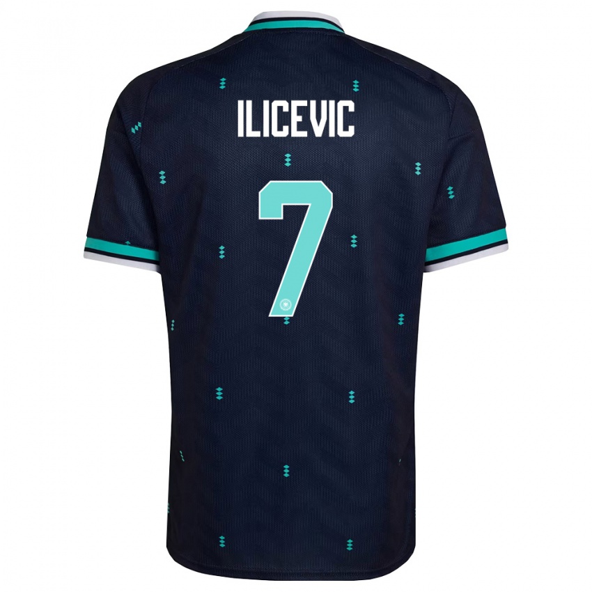 גברים גרמניה Niko Ilicevic #7 כהה כחול שמיים לבן הרחק ג'רזי 26-28 חולצה קצרה