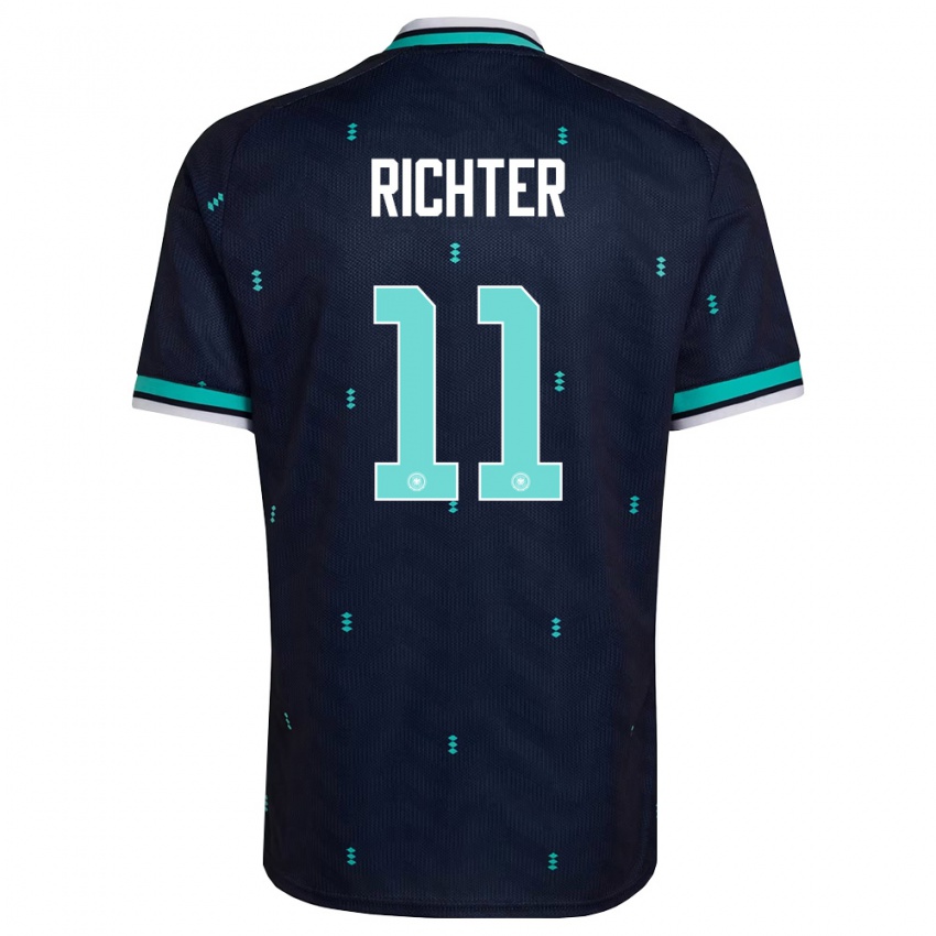 גברים גרמניה Daniel Richter #11 כהה כחול שמיים לבן הרחק ג'רזי 26-28 חולצה קצרה