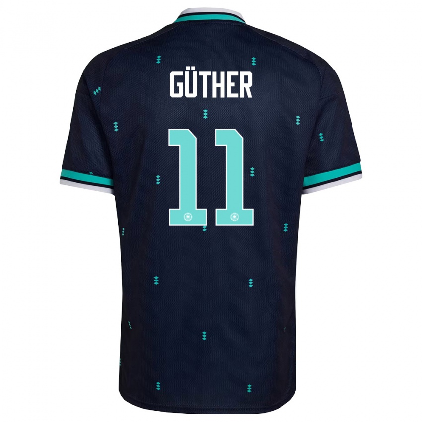 גברים גרמניה Linus Güther #11 כהה כחול שמיים לבן הרחק ג'רזי 26-28 חולצה קצרה