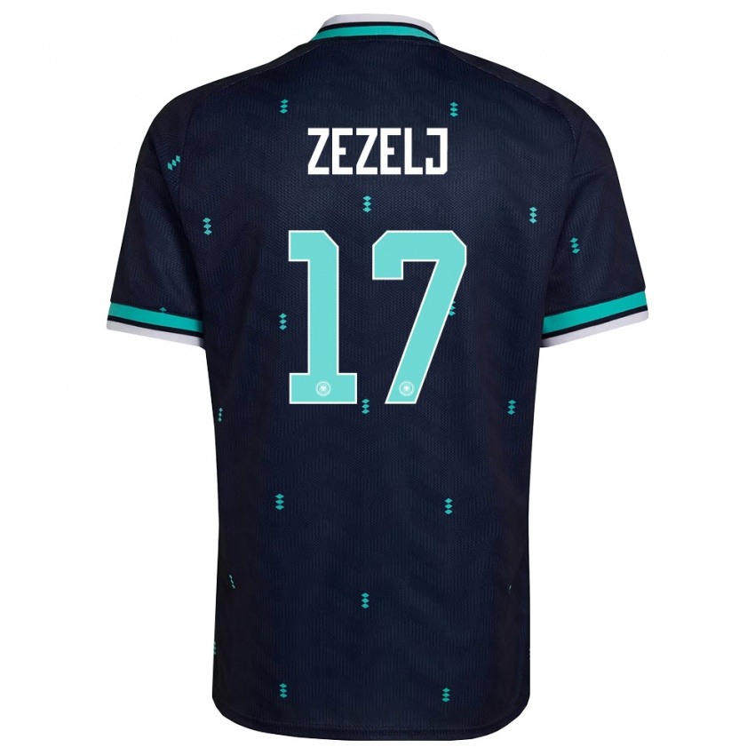 גברים גרמניה Neno Zezelj #17 כהה כחול שמיים לבן הרחק ג'רזי 26-28 חולצה קצרה