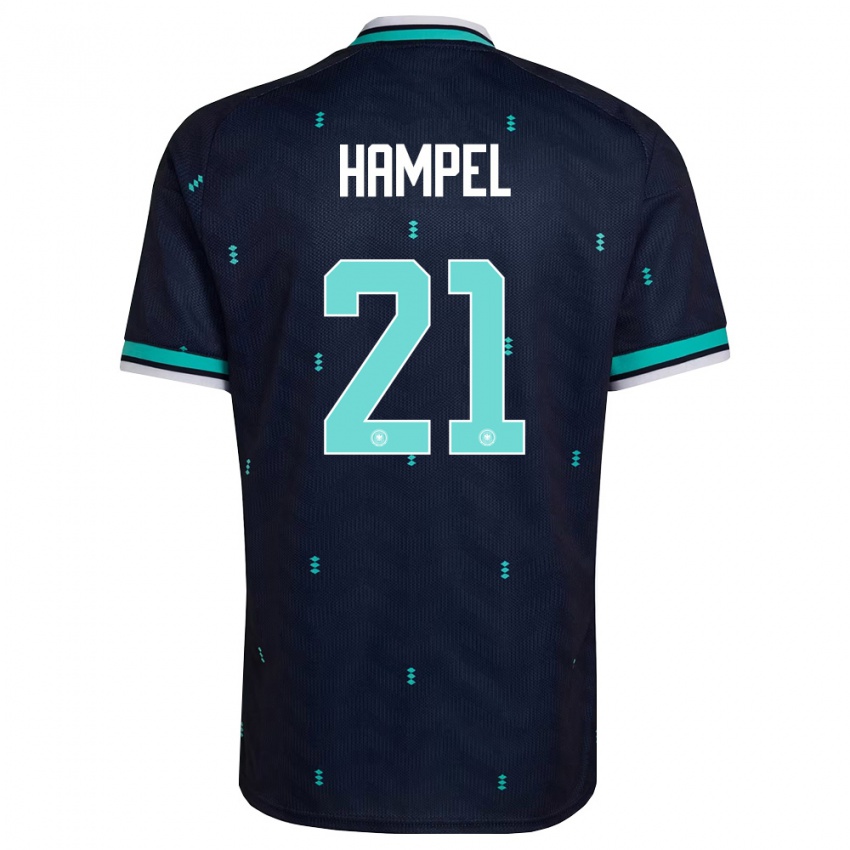 גברים גרמניה Luca Hampel #21 כהה כחול שמיים לבן הרחק ג'רזי 26-28 חולצה קצרה