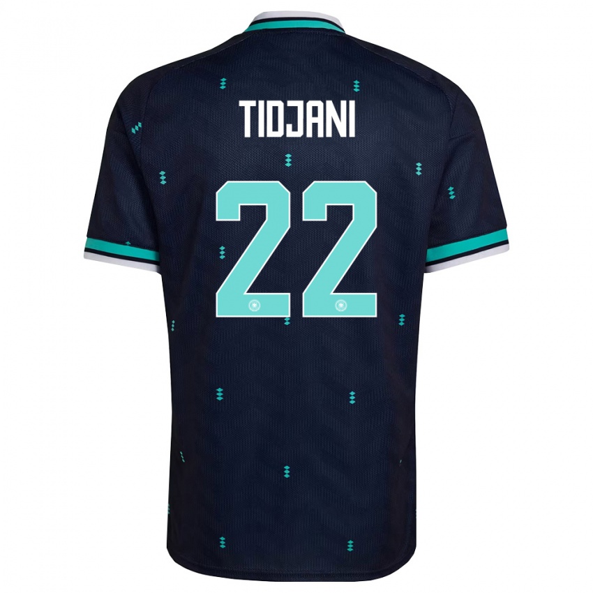 גברים גרמניה Nouh Tidjani #22 כהה כחול שמיים לבן הרחק ג'רזי 26-28 חולצה קצרה