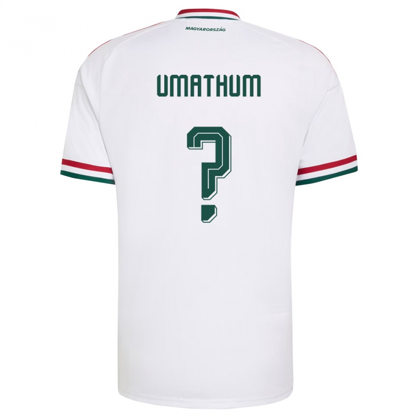 גברים הונגריה Roland Umathum #0 לבן אדום ירוק הרחק ג'רזי 26-28 חולצה קצרה