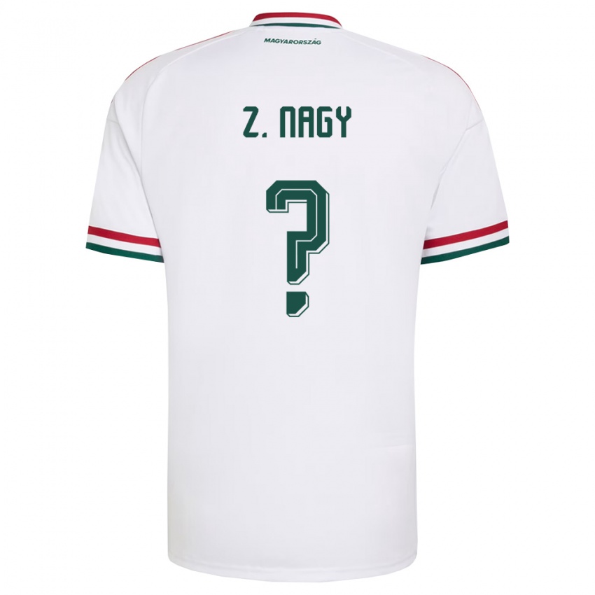 גברים הונגריה Zétény Nagy #0 לבן אדום ירוק הרחק ג'רזי 26-28 חולצה קצרה