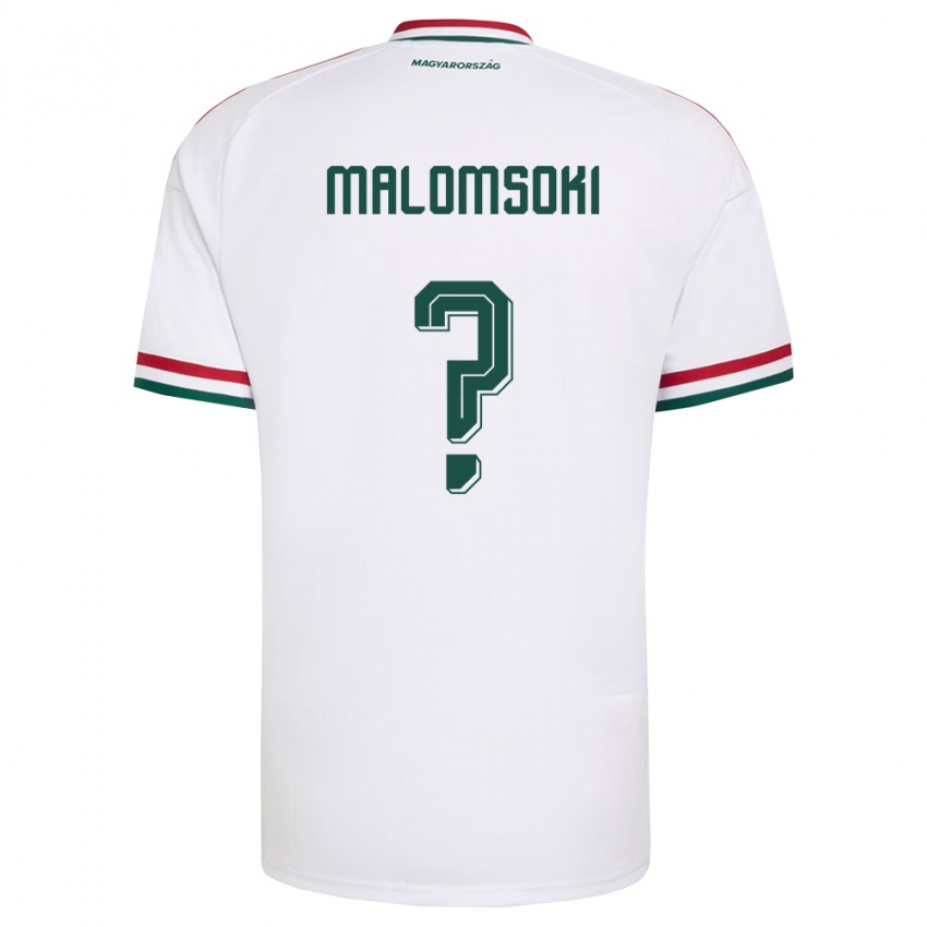 גברים הונגריה Milán Malomsoki #0 לבן אדום ירוק הרחק ג'רזי 26-28 חולצה קצרה