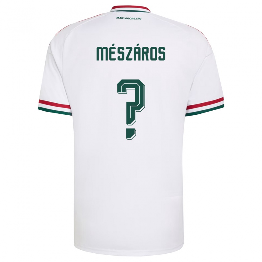 גברים הונגריה Magor Mészáros #0 לבן אדום ירוק הרחק ג'רזי 26-28 חולצה קצרה