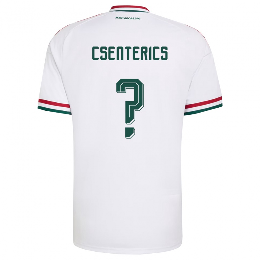 גברים הונגריה Adrián Csenterics #0 לבן אדום ירוק הרחק ג'רזי 26-28 חולצה קצרה