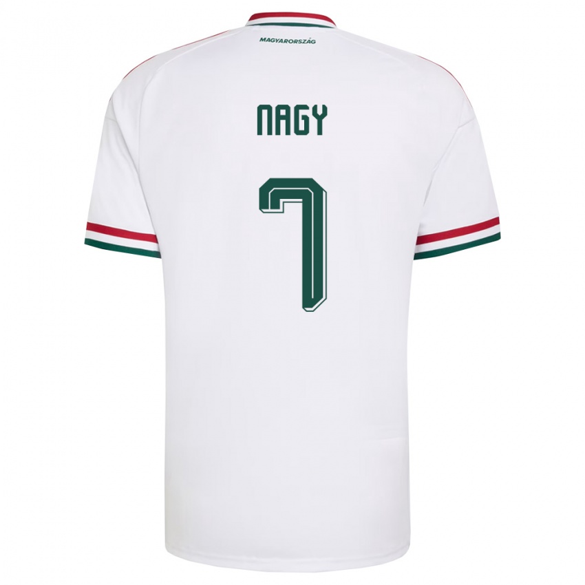 גברים הונגריה Fanni Nagy #7 לבן אדום ירוק הרחק ג'רזי 26-28 חולצה קצרה