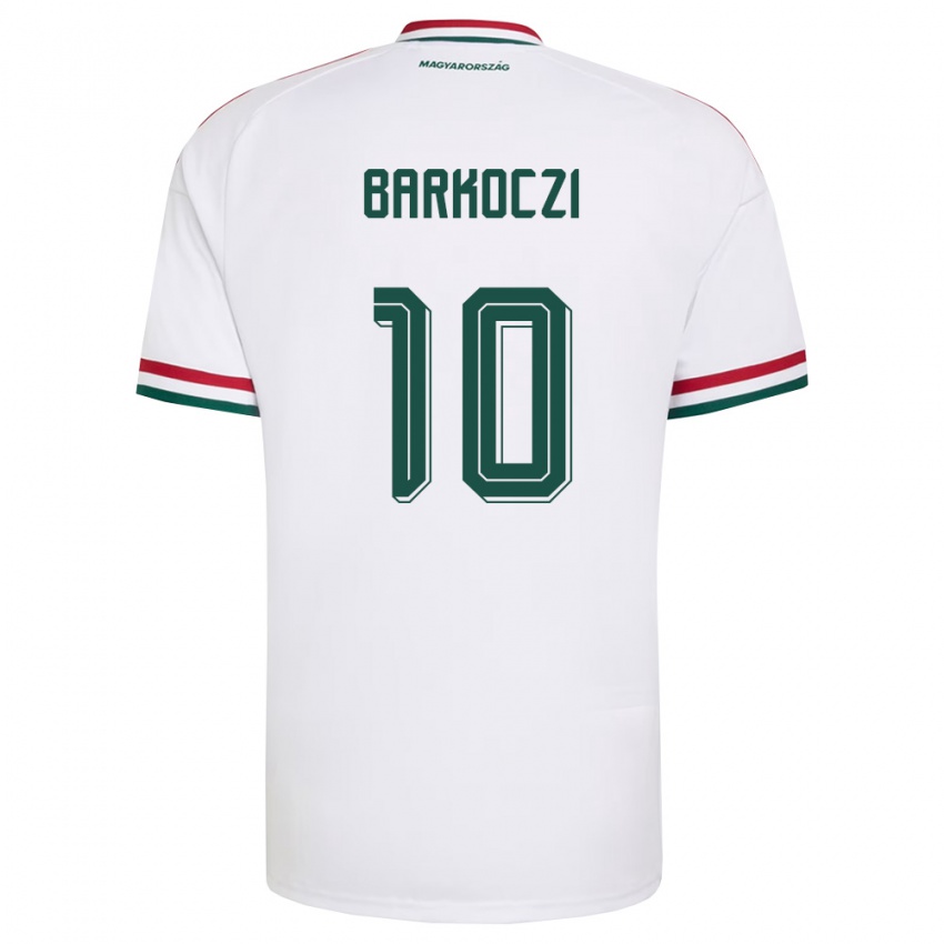 גברים הונגריה Barnabás Barkóczi #10 לבן אדום ירוק הרחק ג'רזי 26-28 חולצה קצרה