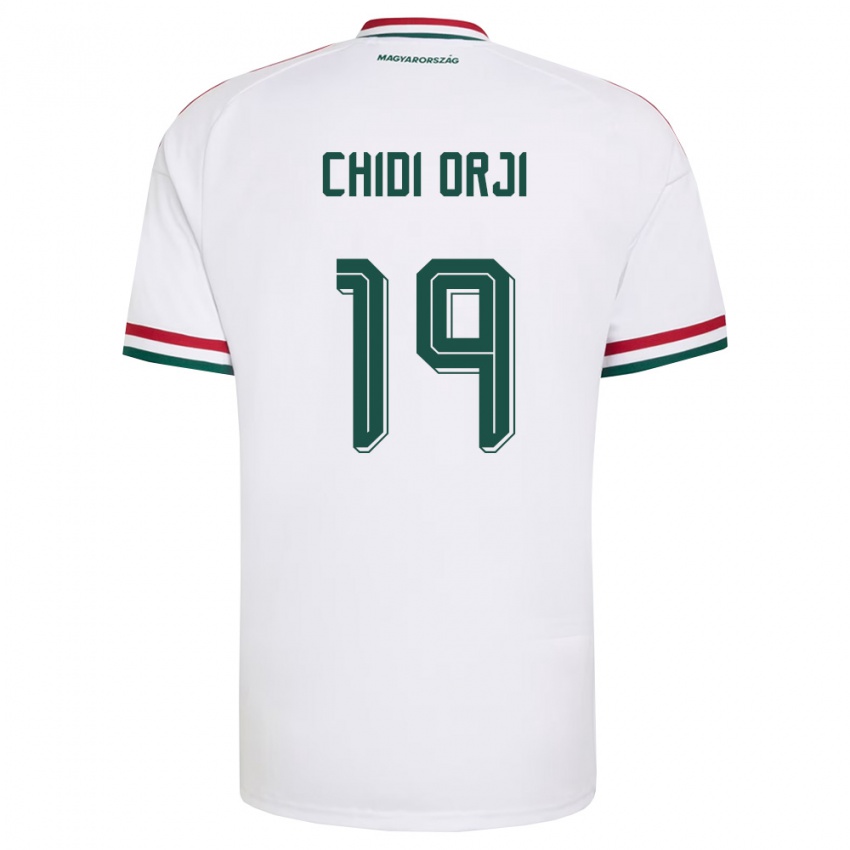 גברים הונגריה Dávid Chidi Orji #19 לבן אדום ירוק הרחק ג'רזי 26-28 חולצה קצרה