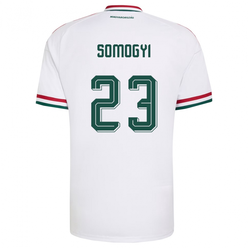 גברים הונגריה Tamás Somogyi #23 לבן אדום ירוק הרחק ג'רזי 26-28 חולצה קצרה