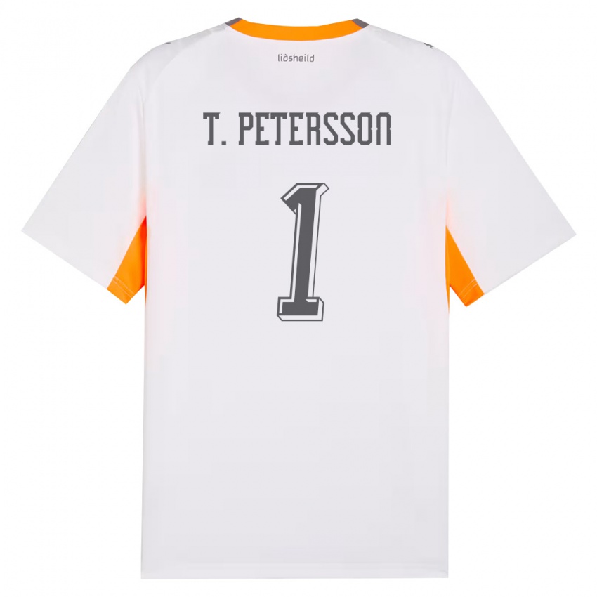 גברים אִיסלַנד Tómas Petersson #1 לבן כתום אפור הרחק ג'רזי 26-28 חולצה קצרה