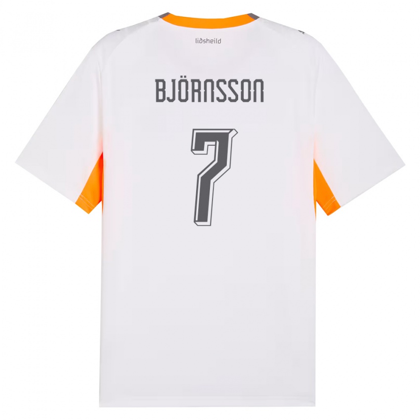 גברים אִיסלַנד Benjamin Björnsson #7 לבן כתום אפור הרחק ג'רזי 26-28 חולצה קצרה