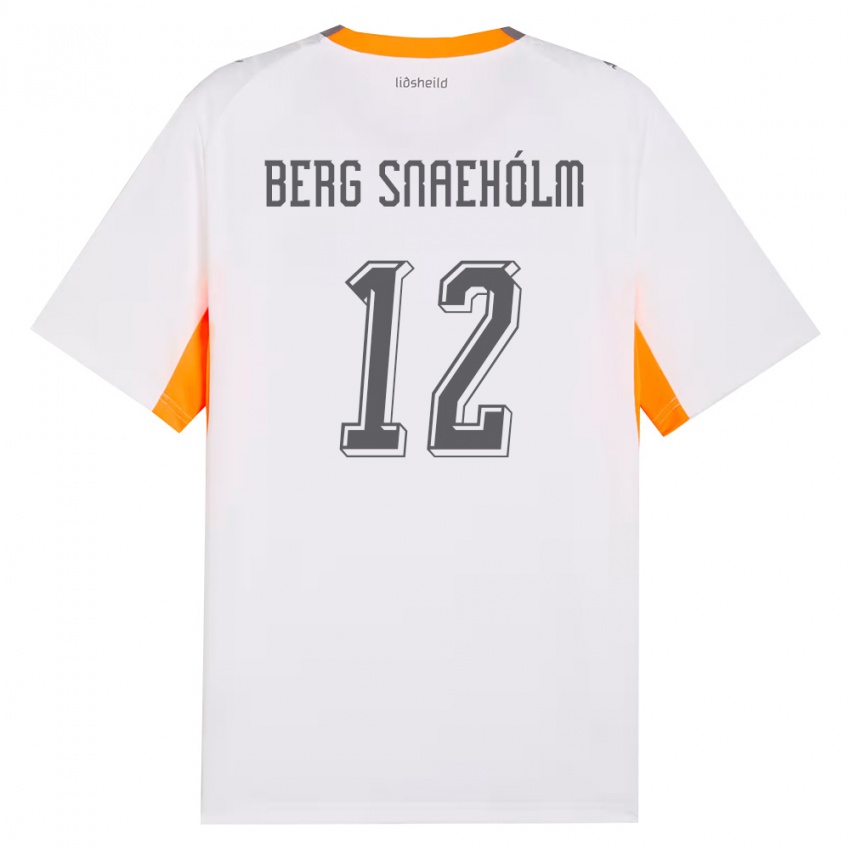 גברים אִיסלַנד Gylfi Berg Snaehólm #12 לבן כתום אפור הרחק ג'רזי 26-28 חולצה קצרה