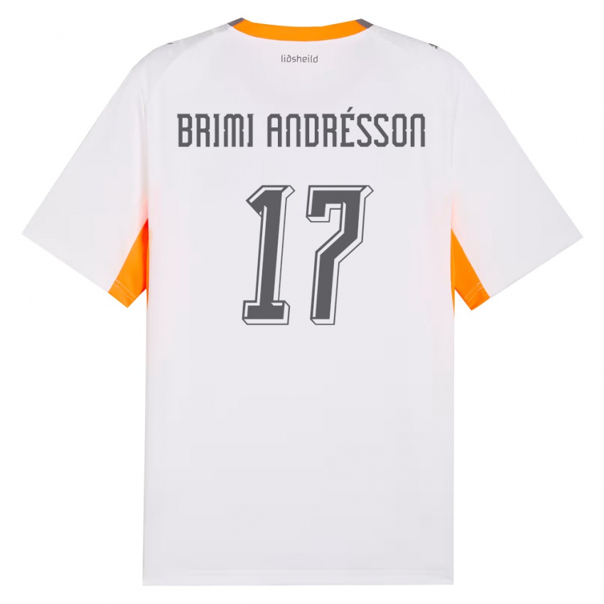 גברים אִיסלַנד Björgvin Brimi Andrésson #17 לבן כתום אפור הרחק ג'רזי 26-28 חולצה קצרה
