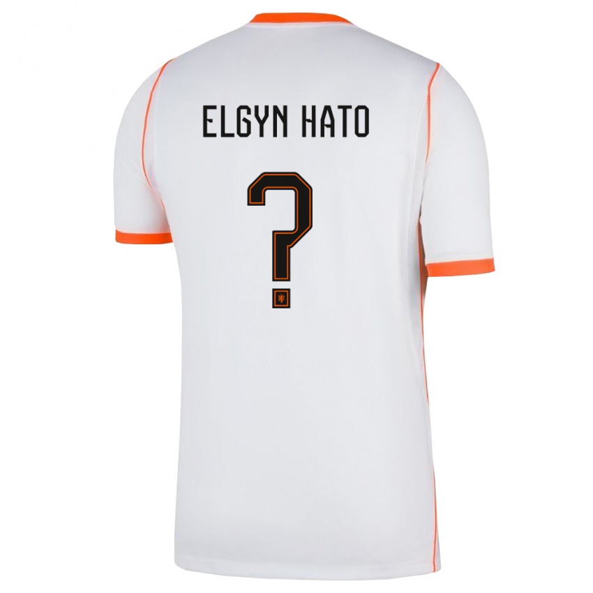 גברים הולנד Elgyn Hato #0 לבן כתום הרחק ג'רזי 26-28 חולצה קצרה