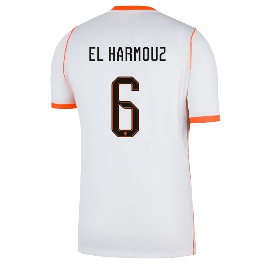 גברים הולנד Nassim El Harmouz #6 לבן כתום הרחק ג'רזי 26-28 חולצה קצרה