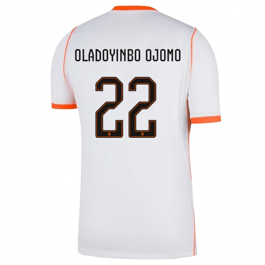 גברים הולנד Jeremiah Oladoyinbo Ojomo #22 לבן כתום הרחק ג'רזי 26-28 חולצה קצרה