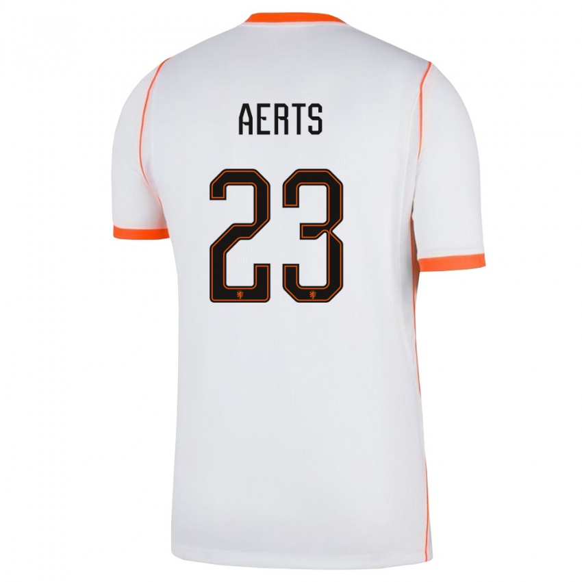 גברים הולנד Jim Aerts #23 לבן כתום הרחק ג'רזי 26-28 חולצה קצרה