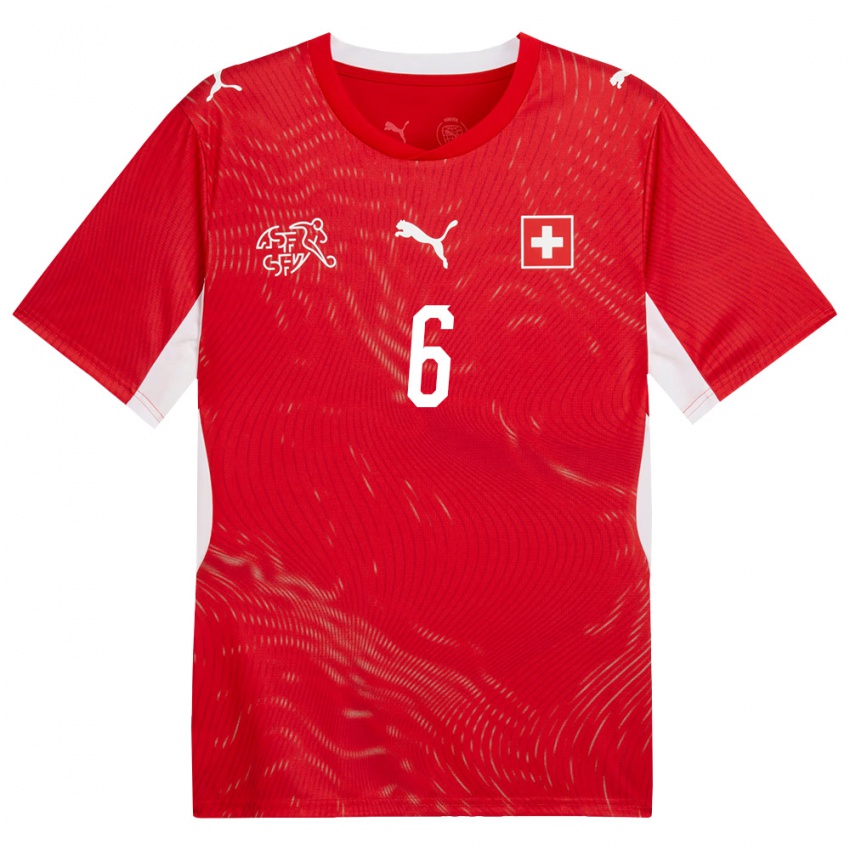 נשים שווייץ נתן ויכט #6 אדום לבן ג'רזי ביתית 26-28 חולצה קצרה