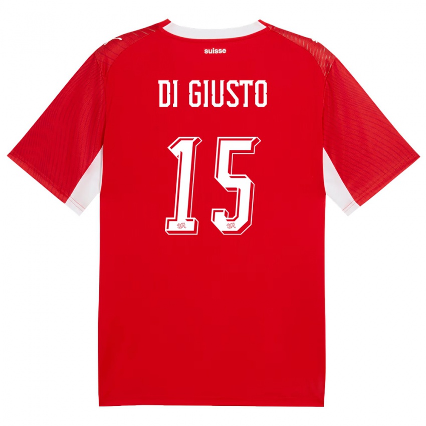 נשים שווייץ נביו די ג׳וסטו #15 אדום לבן ג'רזי ביתית 26-28 חולצה קצרה