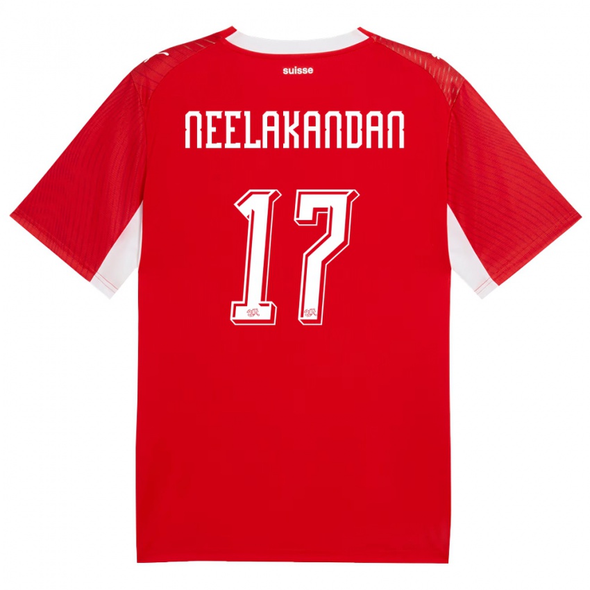 נשים שווייץ רנג׳ן נילקאנדאן #17 אדום לבן ג'רזי ביתית 26-28 חולצה קצרה