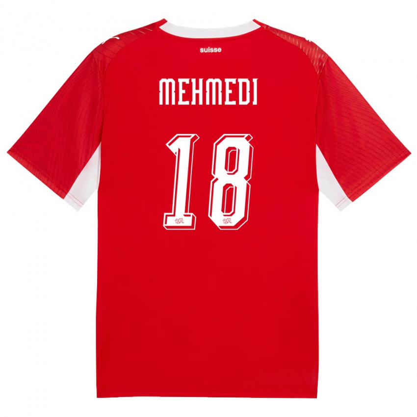 נשים שווייץ אדמיר מחמדי #18 אדום לבן ג'רזי ביתית 26-28 חולצה קצרה