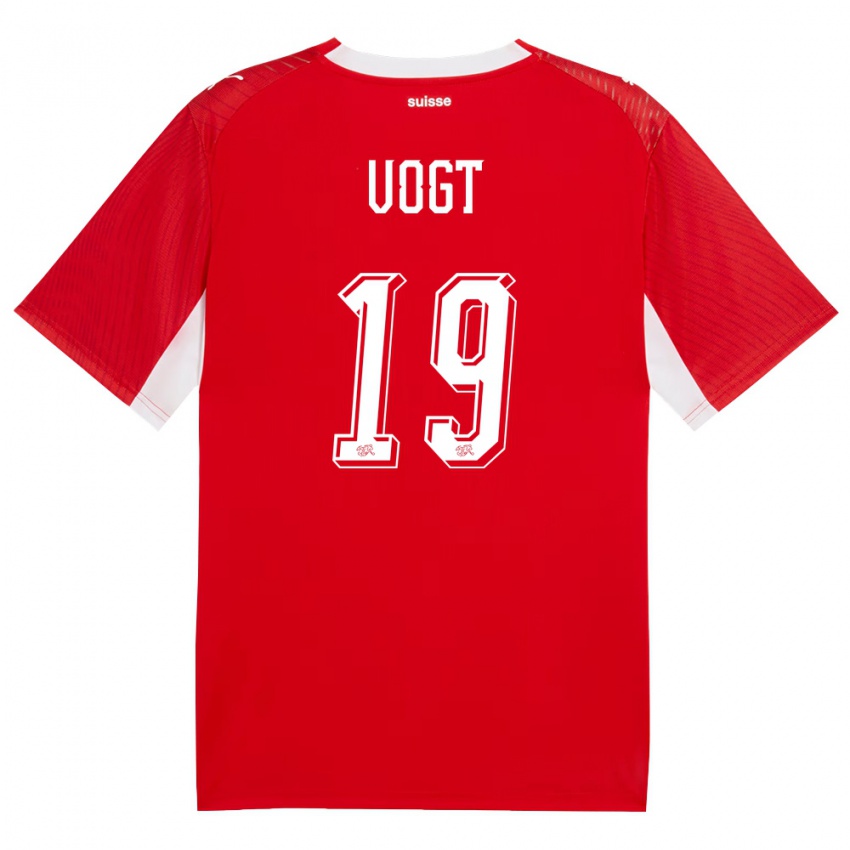 נשים שווייץ אלסנדרו פוגט #19 אדום לבן ג'רזי ביתית 26-28 חולצה קצרה