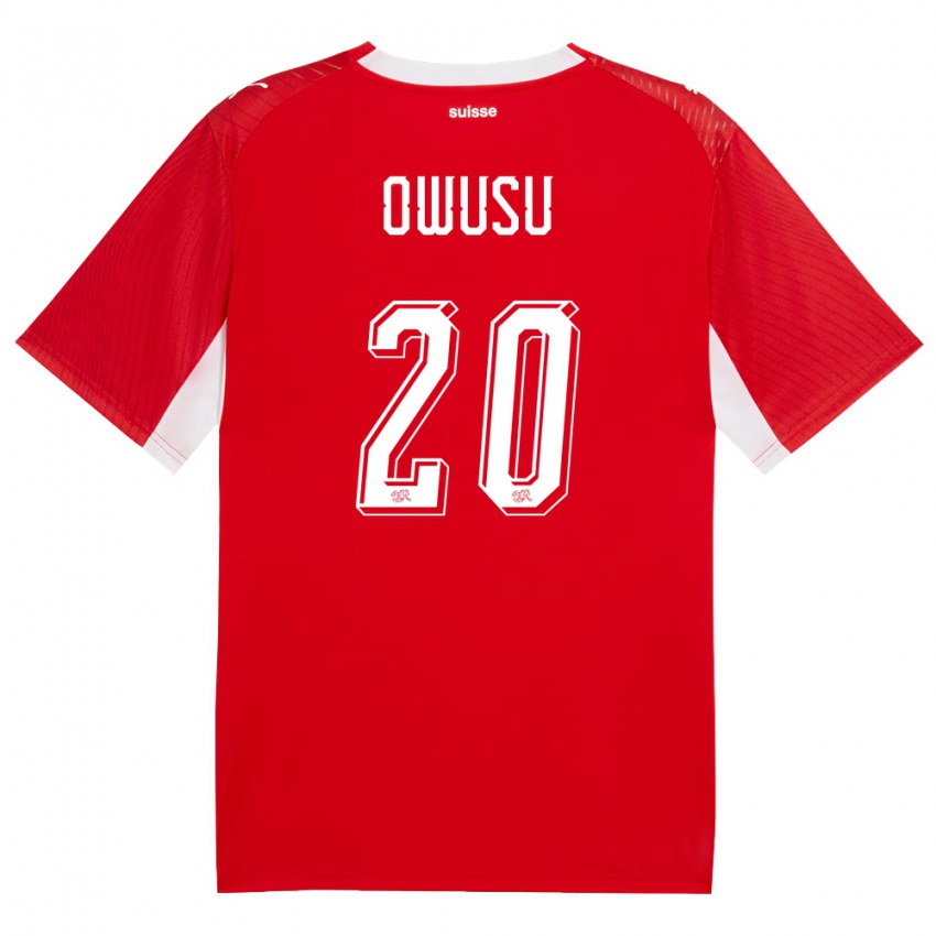 נשים שווייץ טיירון אווסו #20 אדום לבן ג'רזי ביתית 26-28 חולצה קצרה