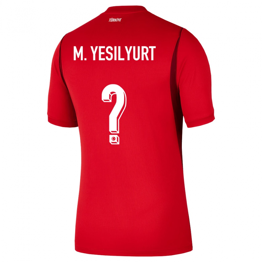 נשים טורקיה Mehmet Tuğra Yeşilyurt #0 אדום בורדו ג'רזי ביתית 26-28 חולצה קצרה