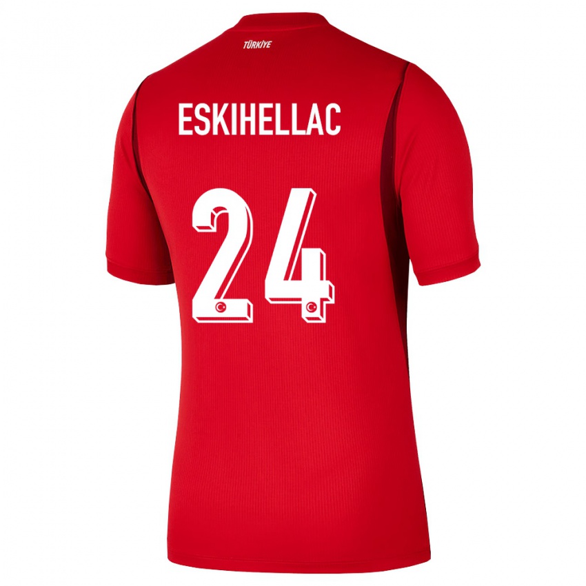 נשים טורקיה Mustafa Eskihellaç #24 אדום בורדו ג'רזי ביתית 26-28 חולצה קצרה
