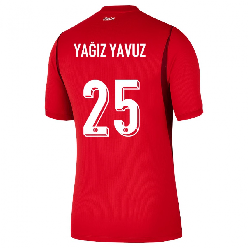נשים טורקיה Yusuf Yağız Yavuz #25 אדום בורדו ג'רזי ביתית 26-28 חולצה קצרה