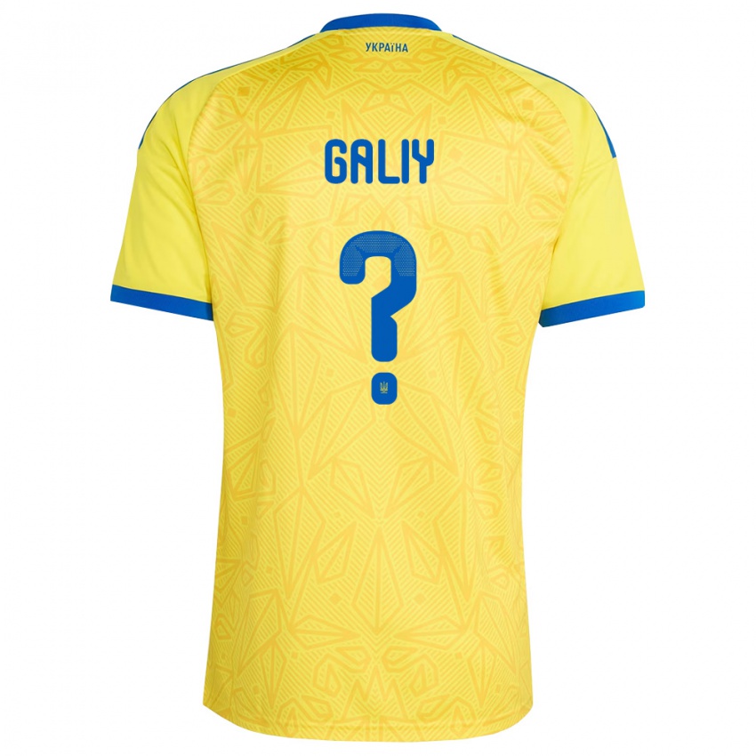 נשים אוקראינה Vladyslav Galiy #0 צהוב כחול ג'רזי ביתית 26-28 חולצה קצרה