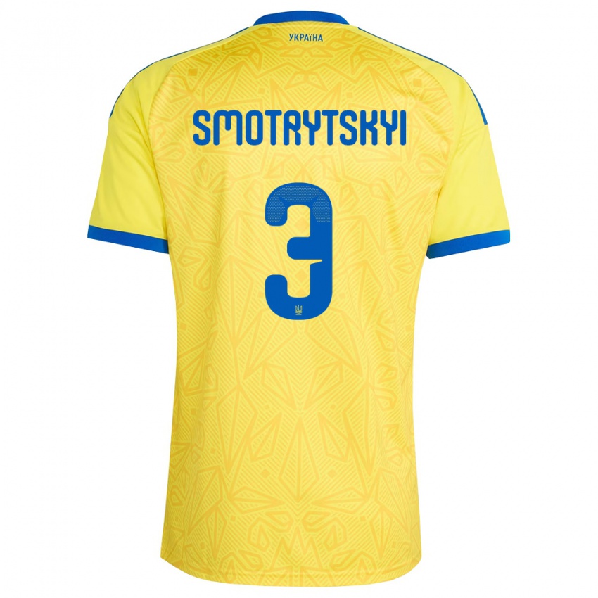 נשים אוקראינה Nazar Smotrytskyi #3 צהוב כחול ג'רזי ביתית 26-28 חולצה קצרה