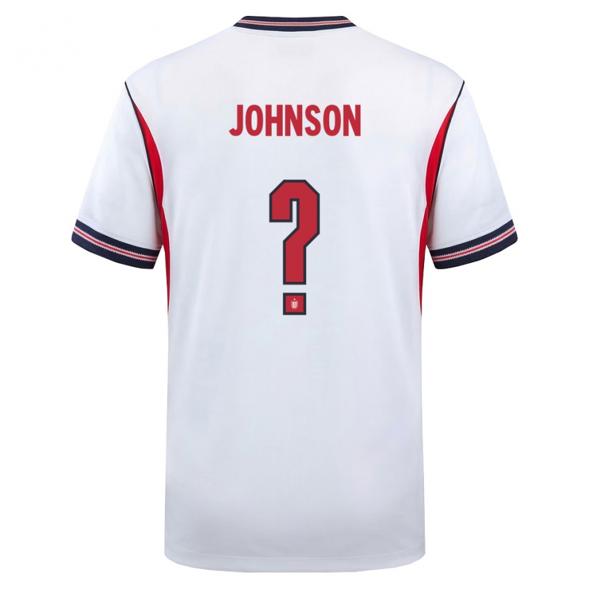 נשים אנגליה Oscar Johnson #0 לבן כהה אדום ג'רזי ביתית 26-28 חולצה קצרה