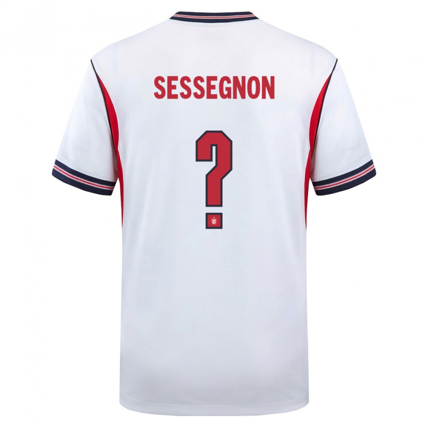 נשים אנגליה Kayden Sessegnon #0 לבן כהה אדום ג'רזי ביתית 26-28 חולצה קצרה