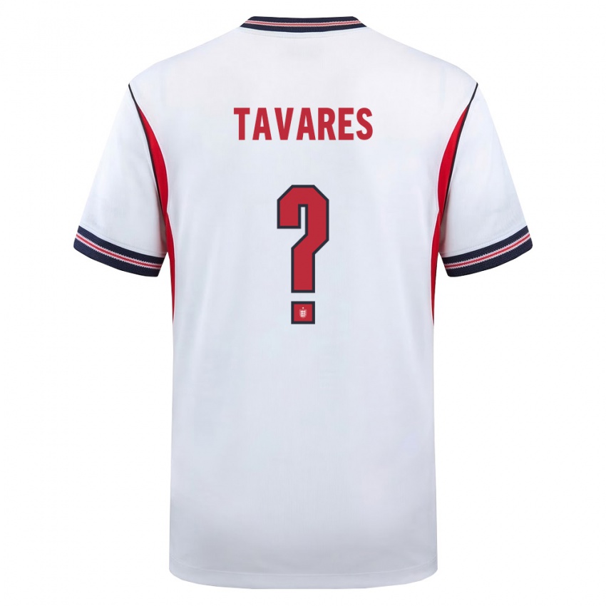 נשים אנגליה Ajay Tavares #0 לבן כהה אדום ג'רזי ביתית 26-28 חולצה קצרה