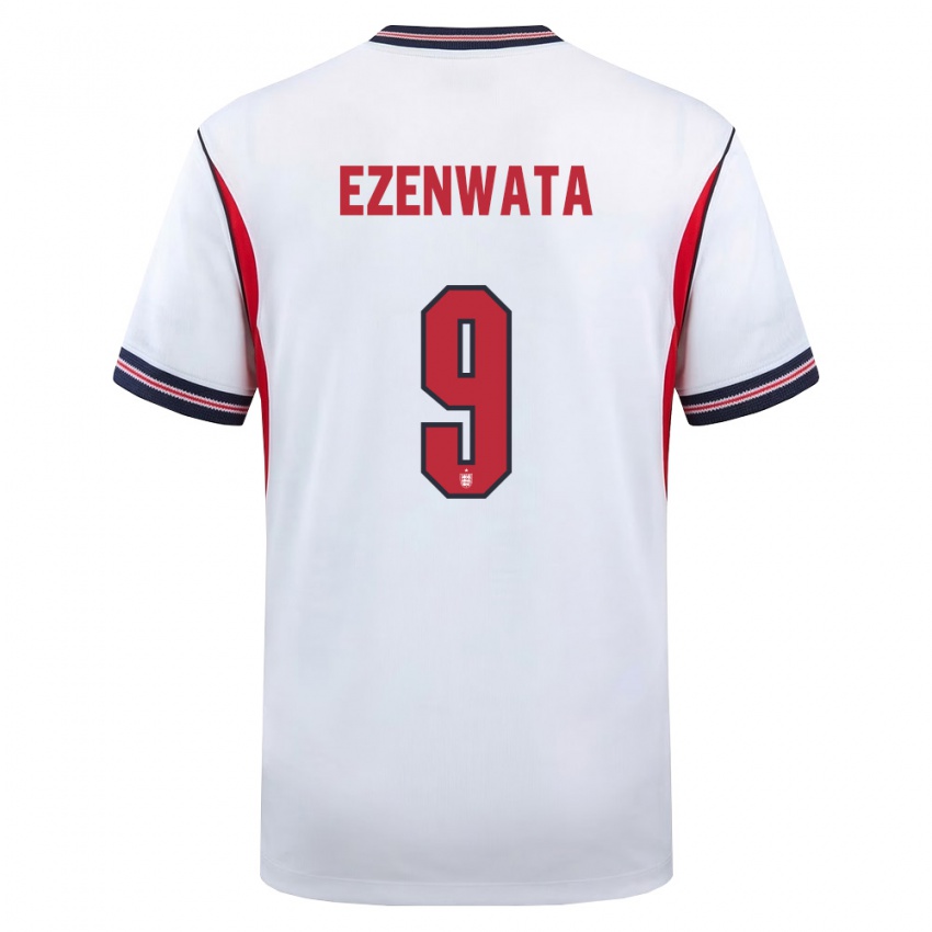 נשים אנגליה Chizaram Ezenwata #9 לבן כהה אדום ג'רזי ביתית 26-28 חולצה קצרה
