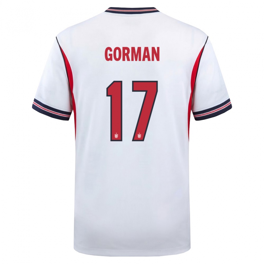נשים אנגליה פינלי גורמן #17 לבן כהה אדום ג'רזי ביתית 26-28 חולצה קצרה