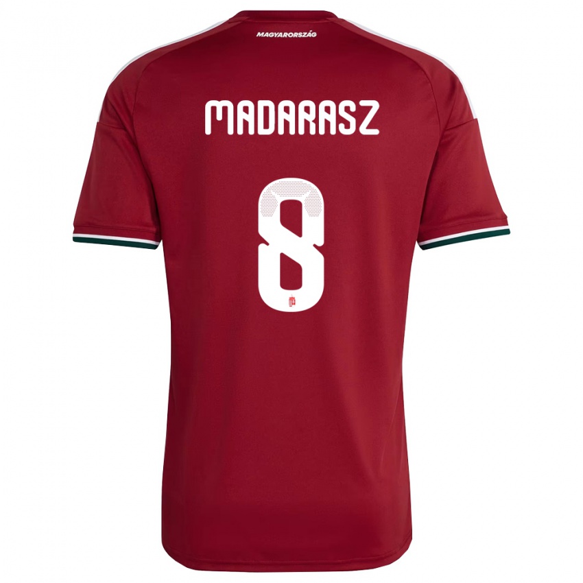 נשים הונגריה Ádám Madarász #8 אדום ירוק לבן ג'רזי ביתית 26-28 חולצה קצרה