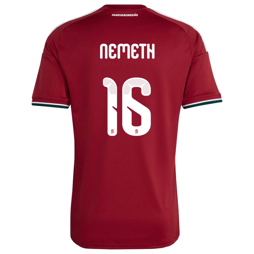 נשים הונגריה Hunor Németh #16 אדום ירוק לבן ג'רזי ביתית 26-28 חולצה קצרה
