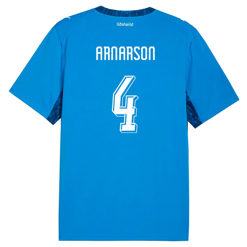 נשים אִיסלַנד Nökkvi Arnarson #4 כחול כהה ג'רזי ביתית 26-28 חולצה קצרה