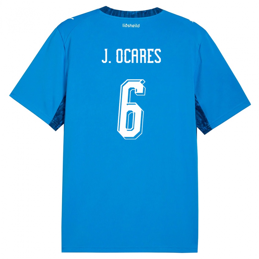 נשים אִיסלַנד Jakob Ocares Kristjánsson #6 כחול כהה ג'רזי ביתית 26-28 חולצה קצרה