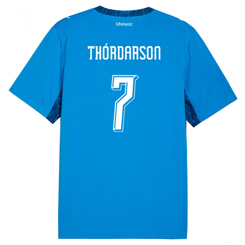 נשים אִיסלַנד Stígur Thórdarson #7 כחול כהה ג'רזי ביתית 26-28 חולצה קצרה